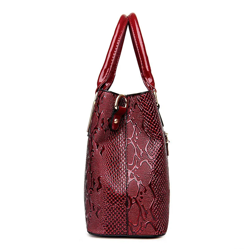 NEW Large Capacity Women Leather Ladies Handbags Fashion Shiny Shoulder Messenger Female Tote