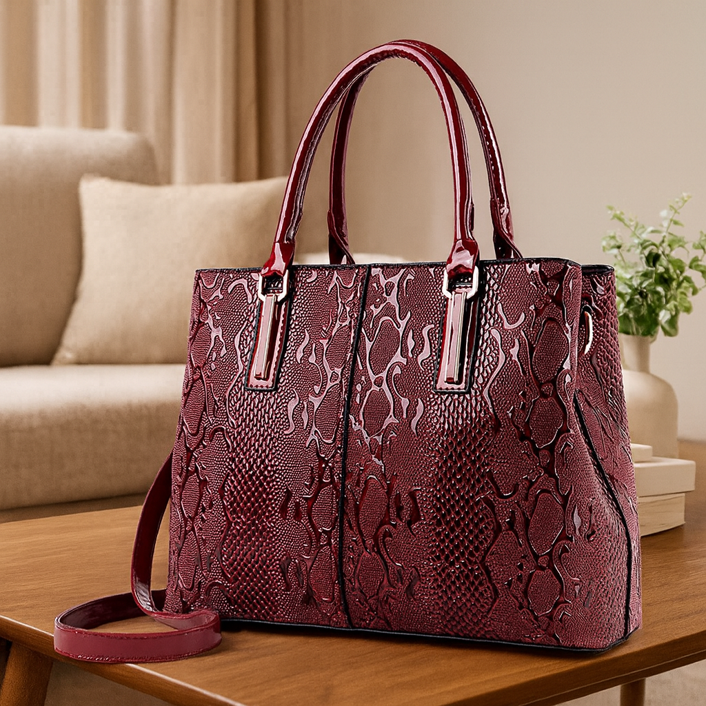 NEW Large Capacity Women Leather Ladies Handbags Fashion Shiny Shoulder Messenger Female Tote