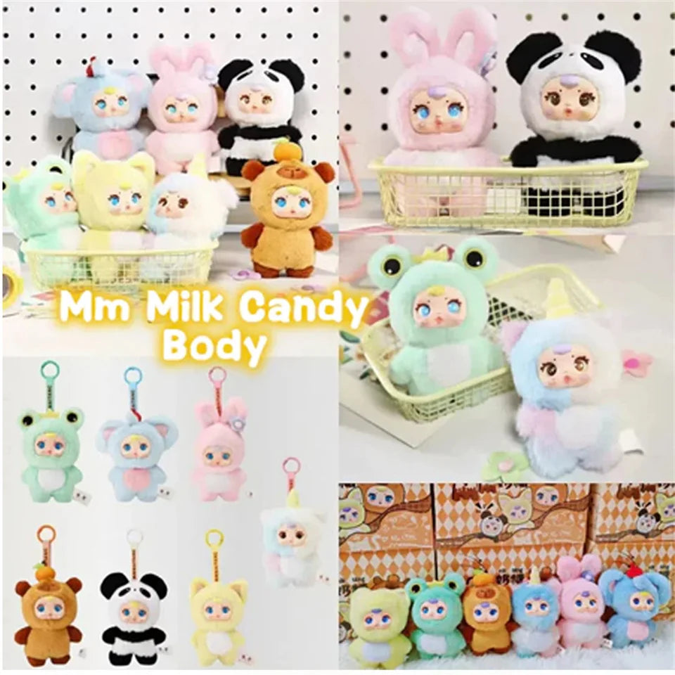 2025 Cute Milk Candy Keychain Mysterious Blind Box Car Key Decoration Backpack Pendant Plush Doll Small Gift Birthday Present