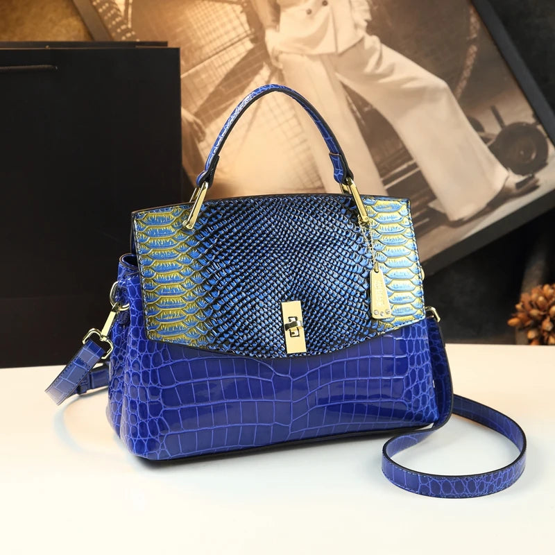 🐍NEW Genuine Leather Women's Bag 2023 Fashion Crossbody Elegant Mom Handbag Snake Pattern Shoulder Bag