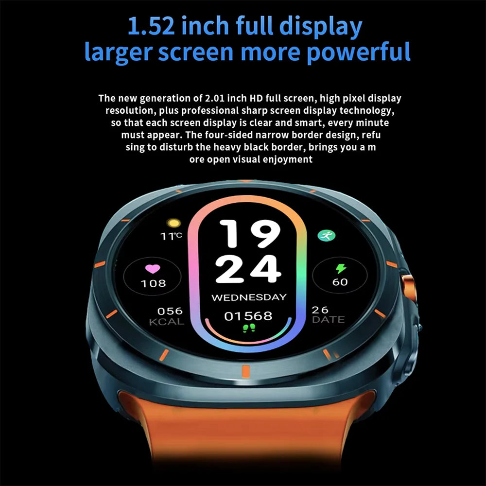 LAXASFIT 2025 New Men's Smart Watch 1.52-inch HD Large Screen Bluetooth Talk Sports Fitness Smartwatch