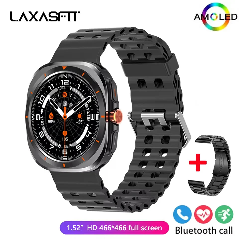 LAXASFIT 2025 New Men's Smart Watch 1.52-inch HD Large Screen Bluetooth Talk Sports Fitness Smartwatch