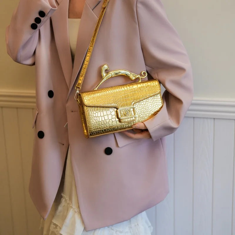 Female Shoulder Crossbody Bag Popular Handbags Fashion Lock Catch PU Purse Shoulder Bag