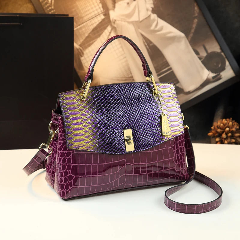🐍NEW Genuine Leather Women's Bag 2023 Fashion Crossbody Elegant Mom Handbag Snake Pattern Shoulder Bag