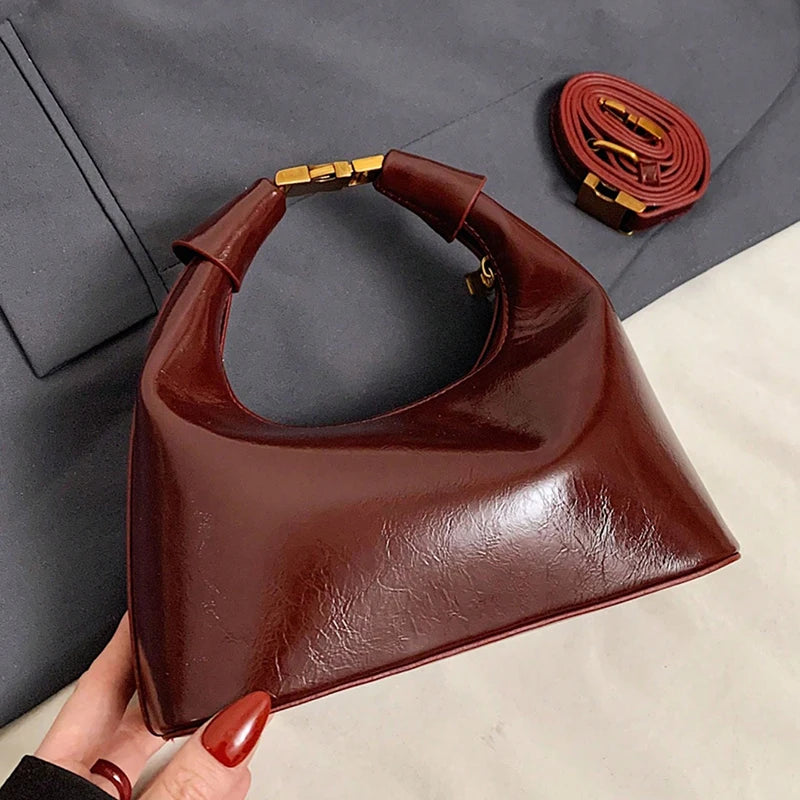 Vintage Classic Solid Color Handbag, Niche Design Fashionable Beautiful Crossbody Bag, Simple Exquisite Casual Bag