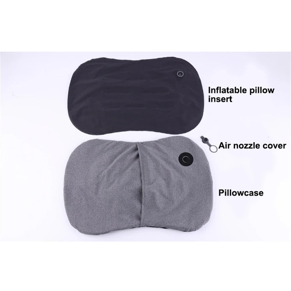 Portable Inflatable Pillow Outdoor Travel Cushion Camp Beach Car Airplane Hotel Foldable Headrest Sleep Tent Useable Accessories
