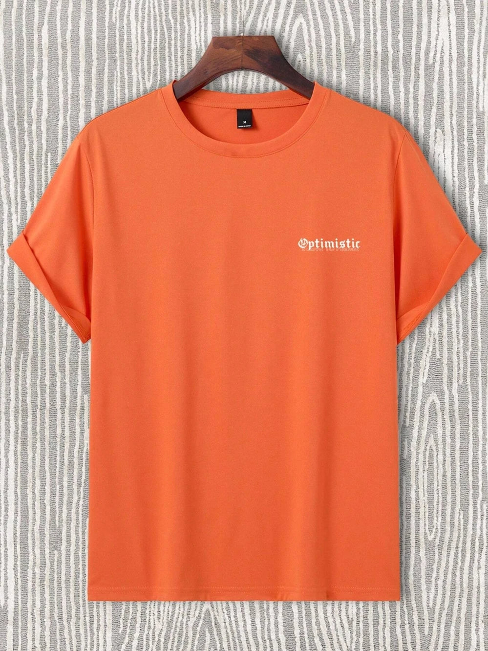 Optimistic Strive To Porsue Premium Flower Printing Male Tshirt Oversized Breatheable Cotton T Shirts
