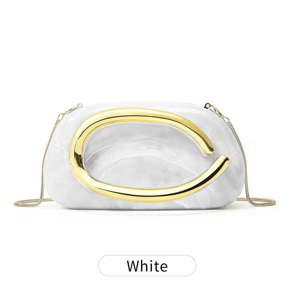 Women's Sealed Acrylic Clutch Fashion Dinner Wedding Party Handbag Elegant Luxury Crossbody Shoulder Bag
