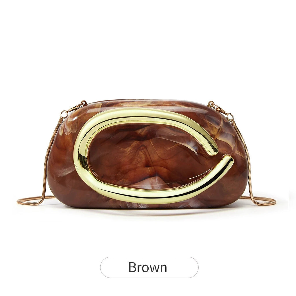 Women's Sealed Acrylic Clutch Fashion Dinner Wedding Party Handbag Elegant Luxury Crossbody Shoulder Bag