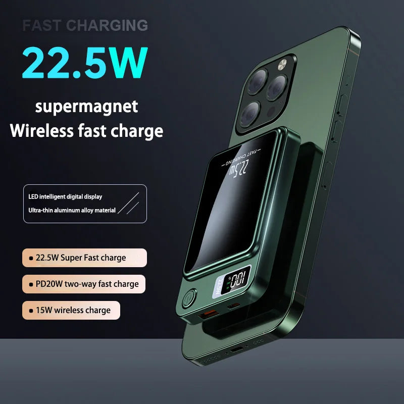 Magnetic Wireless PowerBank 30000mAh 22.5W Fast Charging External Battery for Xiaomi Samsung iPhone PD 20W for Magsafe Powerbank