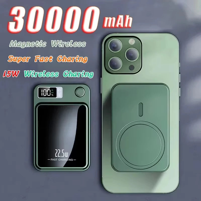 Magnetic Wireless PowerBank 30000mAh 22.5W Fast Charging External Battery for Xiaomi Samsung iPhone PD 20W for Magsafe Powerbank