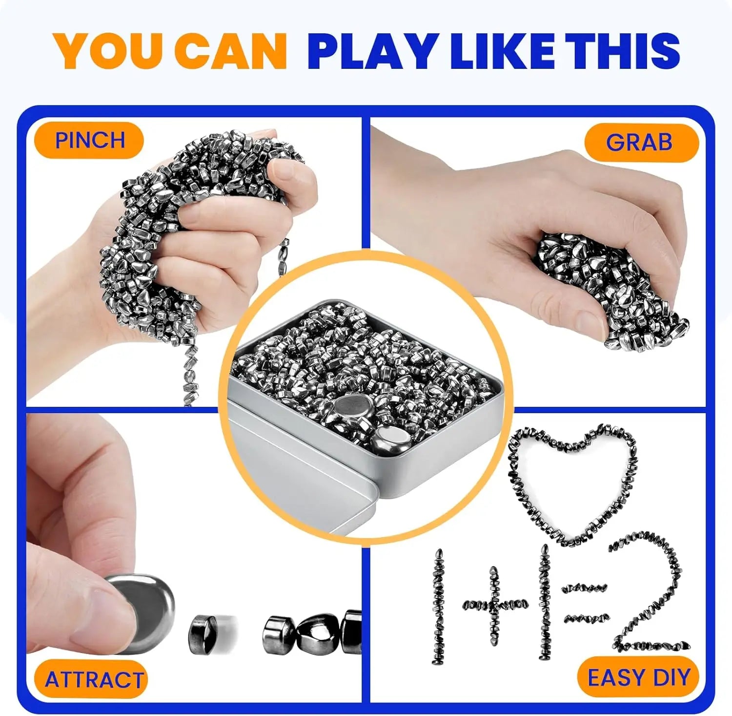 Magnet Stress Toy, Weak Magnetic Fidget Ferrite Putty Anxiety Anti Stress Relief Toys for ADHD Autism EDC Fidgeting Toys
