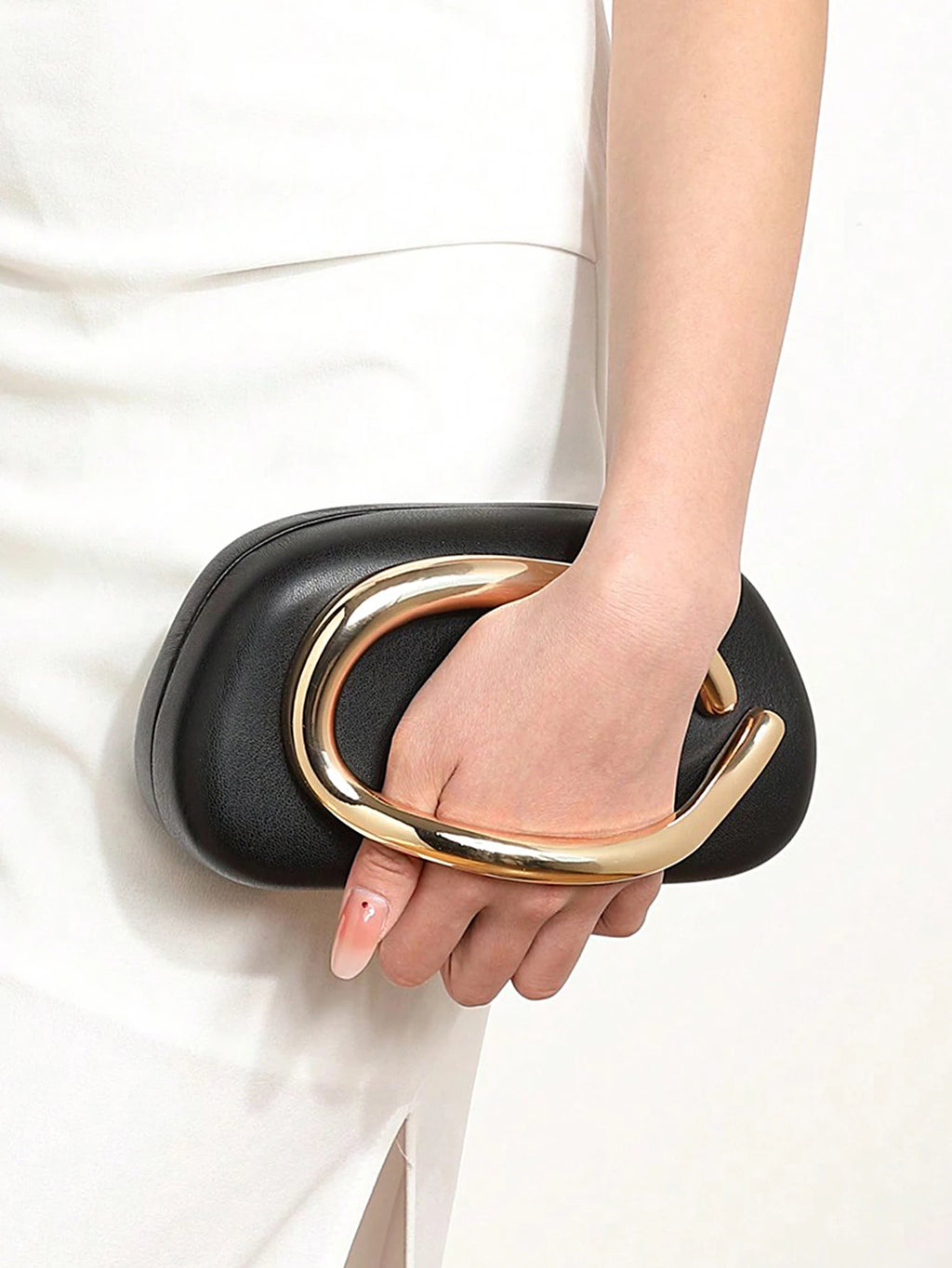 Gold Metal Closure Clutch Fashion Design Women's Wedding Party Crossbody Handbag Classic All-match