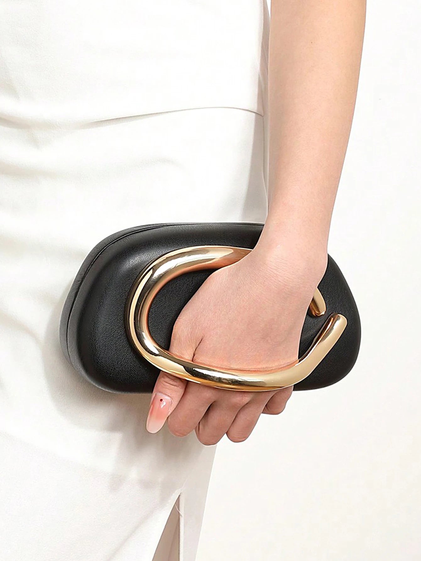 Gold Metal Closure Clutch Fashion Design Women's Wedding Party Crossbody Handbag Classic All-match