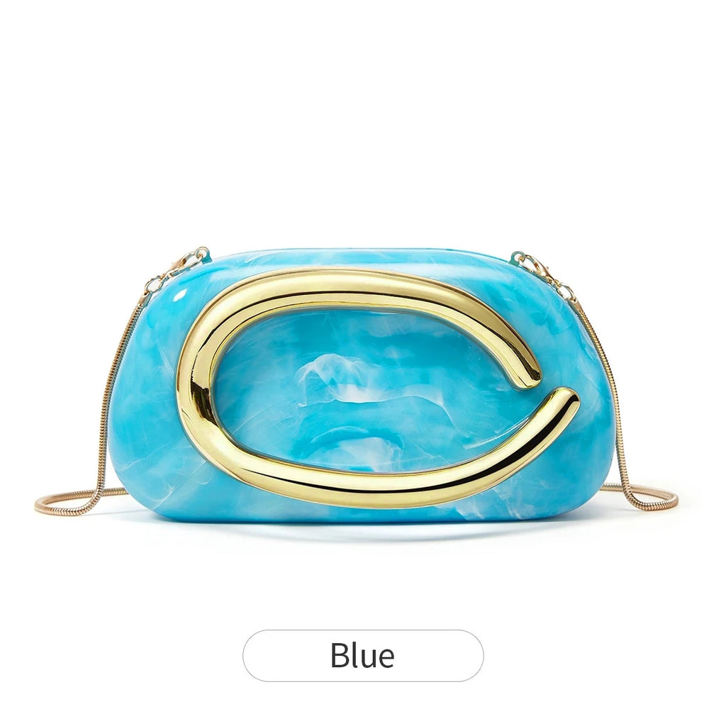 Women's Sealed Acrylic Clutch Fashion Dinner Wedding Party Handbag Elegant Luxury Crossbody Shoulder Bag