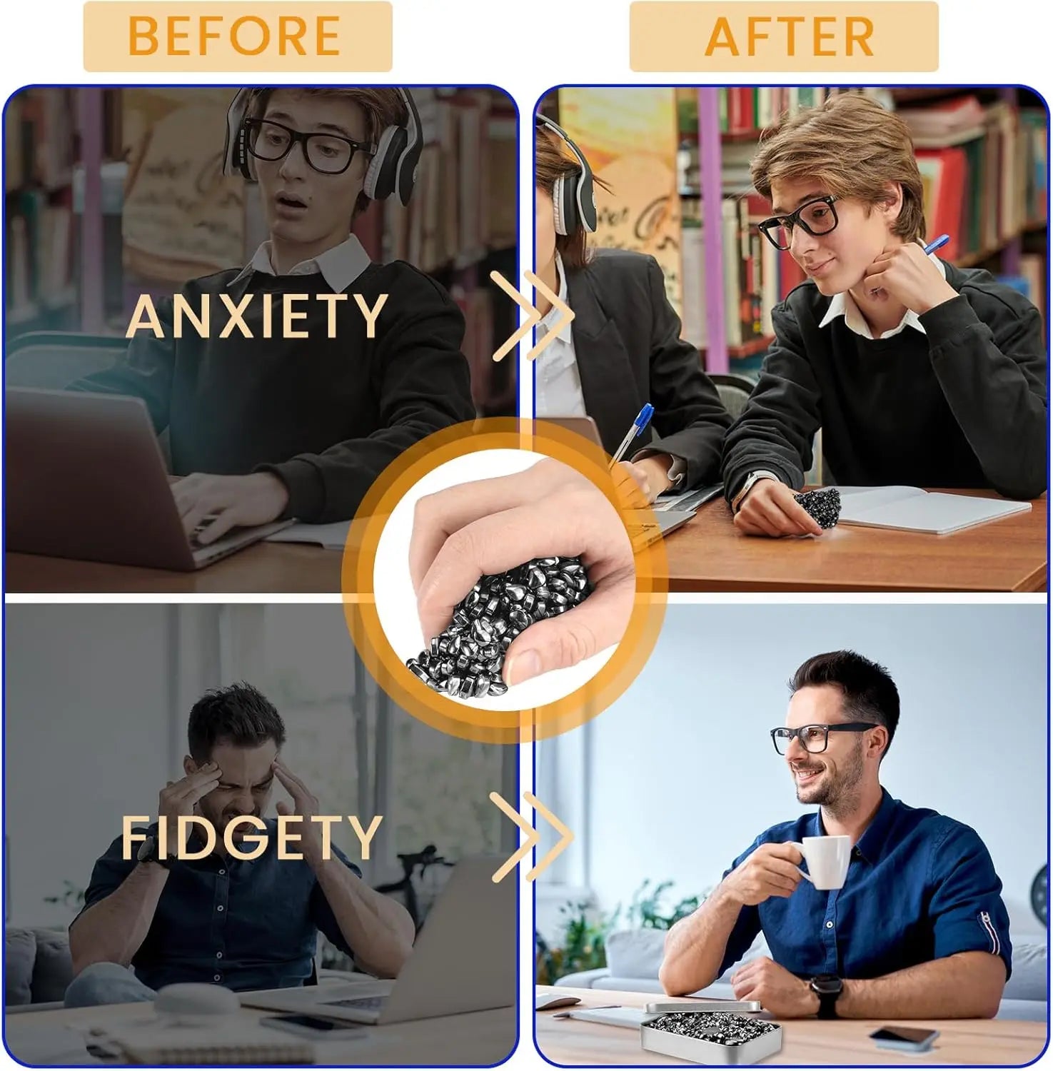 Magnet Stress Toy, Weak Magnetic Fidget Ferrite Putty Anxiety Anti Stress Relief Toys for ADHD Autism EDC Fidgeting Toys
