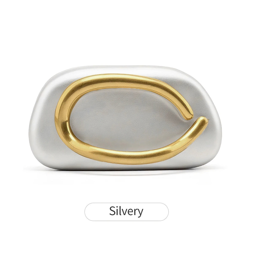 Gold Metal Closure Clutch Fashion Design Women's Wedding Party Crossbody Handbag Classic All-match