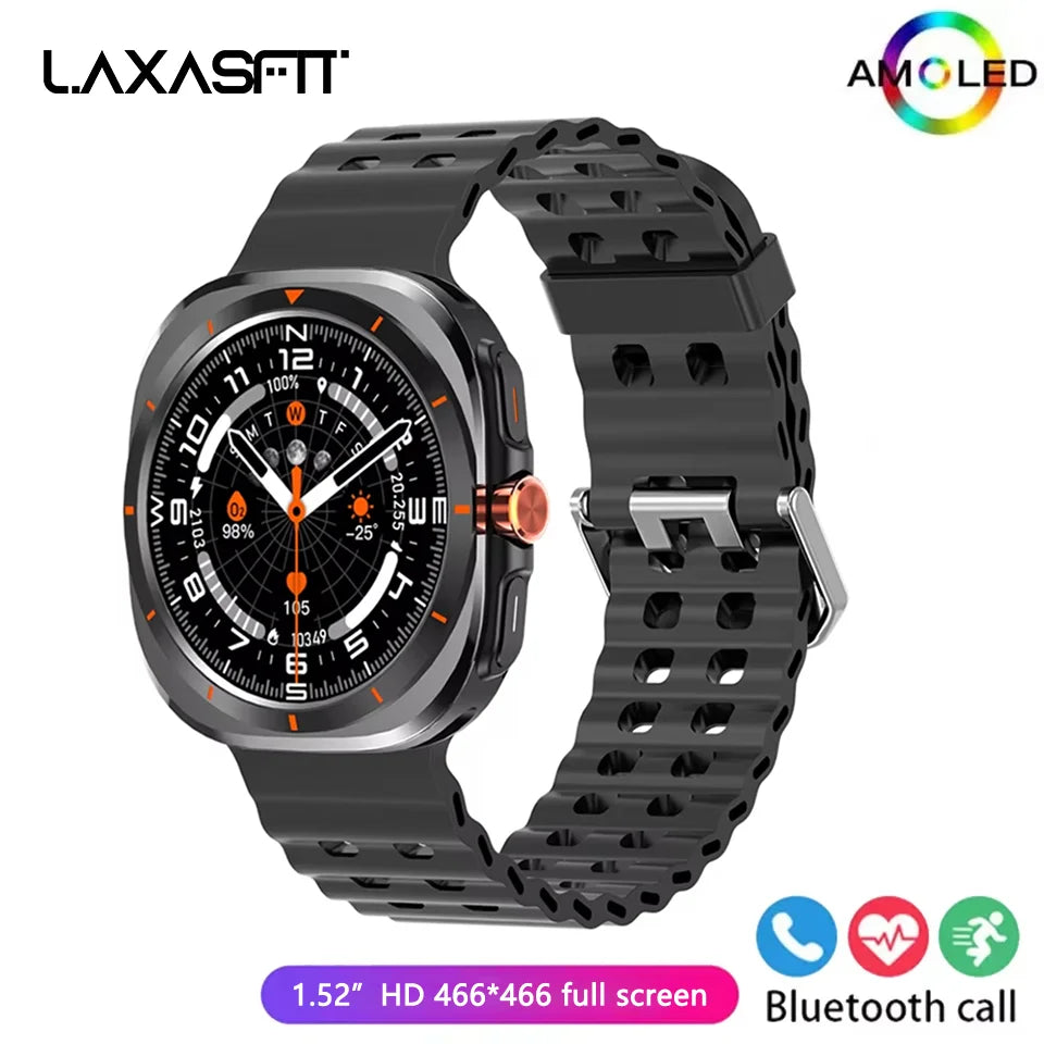 LAXASFIT 2025 New Men's Smart Watch 1.52-inch HD Large Screen Bluetooth Talk Sports Fitness Smartwatch