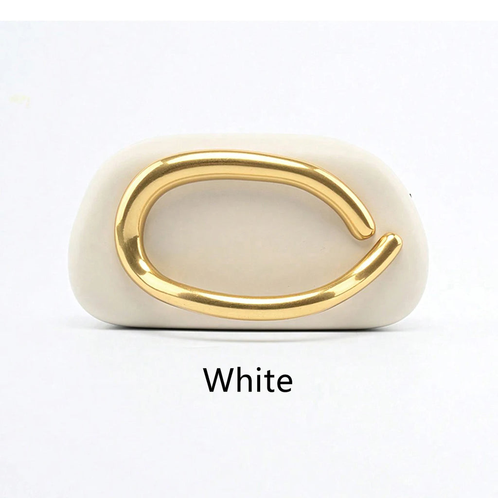Gold Metal Closure Clutch Fashion Design Women's Wedding Party Crossbody Handbag Classic All-match
