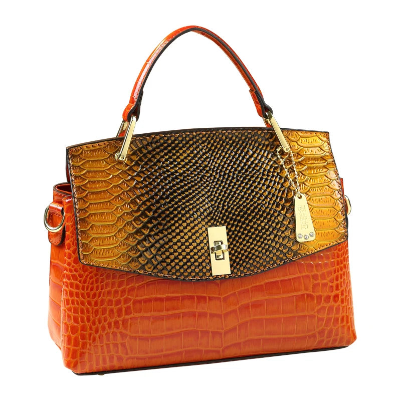 🐍NEW Genuine Leather Women's Bag 2023 Fashion Crossbody Elegant Mom Handbag Snake Pattern Shoulder Bag