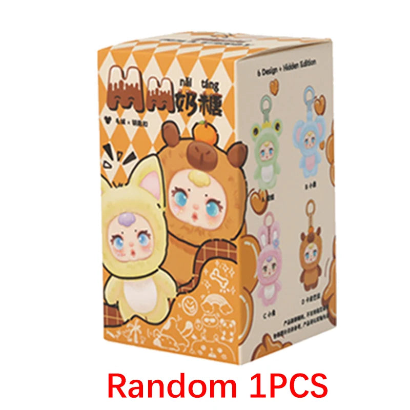 2025 Cute Milk Candy Keychain Mysterious Blind Box Car Key Decoration Backpack Pendant Plush Doll Small Gift Birthday Present