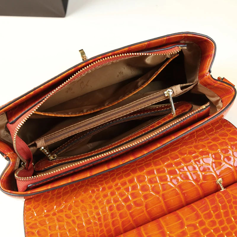 🐍NEW Genuine Leather Women's Bag 2023 Fashion Crossbody Elegant Mom Handbag Snake Pattern Shoulder Bag