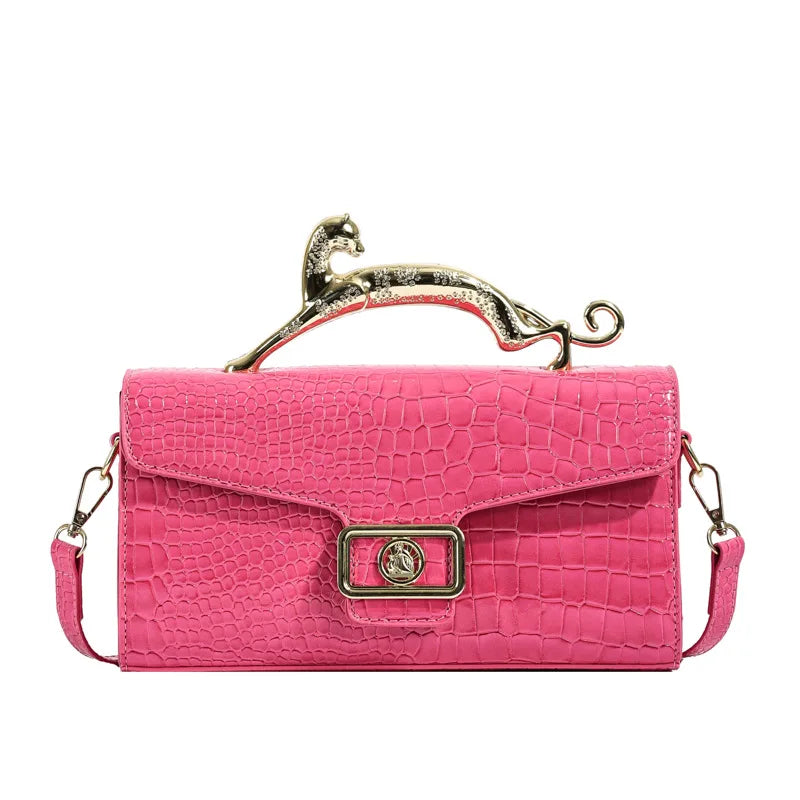 Female Shoulder Crossbody Bag Popular Handbags Fashion Lock Catch PU Purse Shoulder Bag