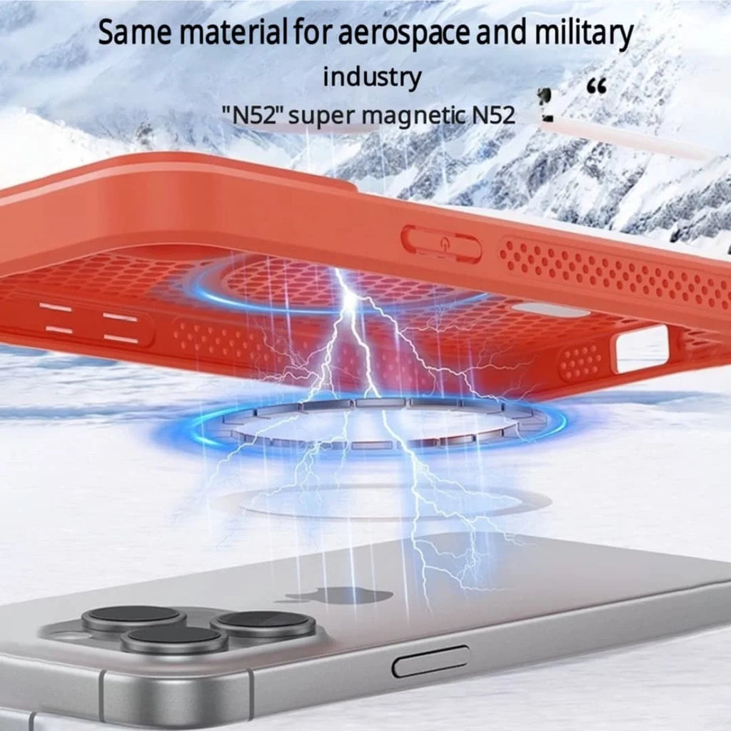 Luxury Matte Heat Dissipation Magnetic Phone Case for iPhone 16 E 15 14 Plus 13 12 11 Pro Max For Magsafe Shockproof Back Cover