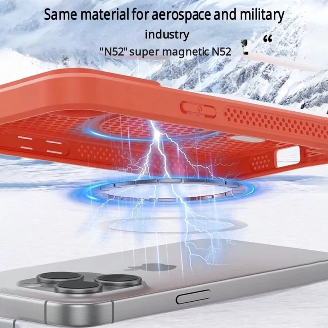 Luxury Matte Heat Dissipation Magnetic Phone Case for iPhone 16 E 15 14 Plus 13 12 11 Pro Max For Magsafe Shockproof Back Cover