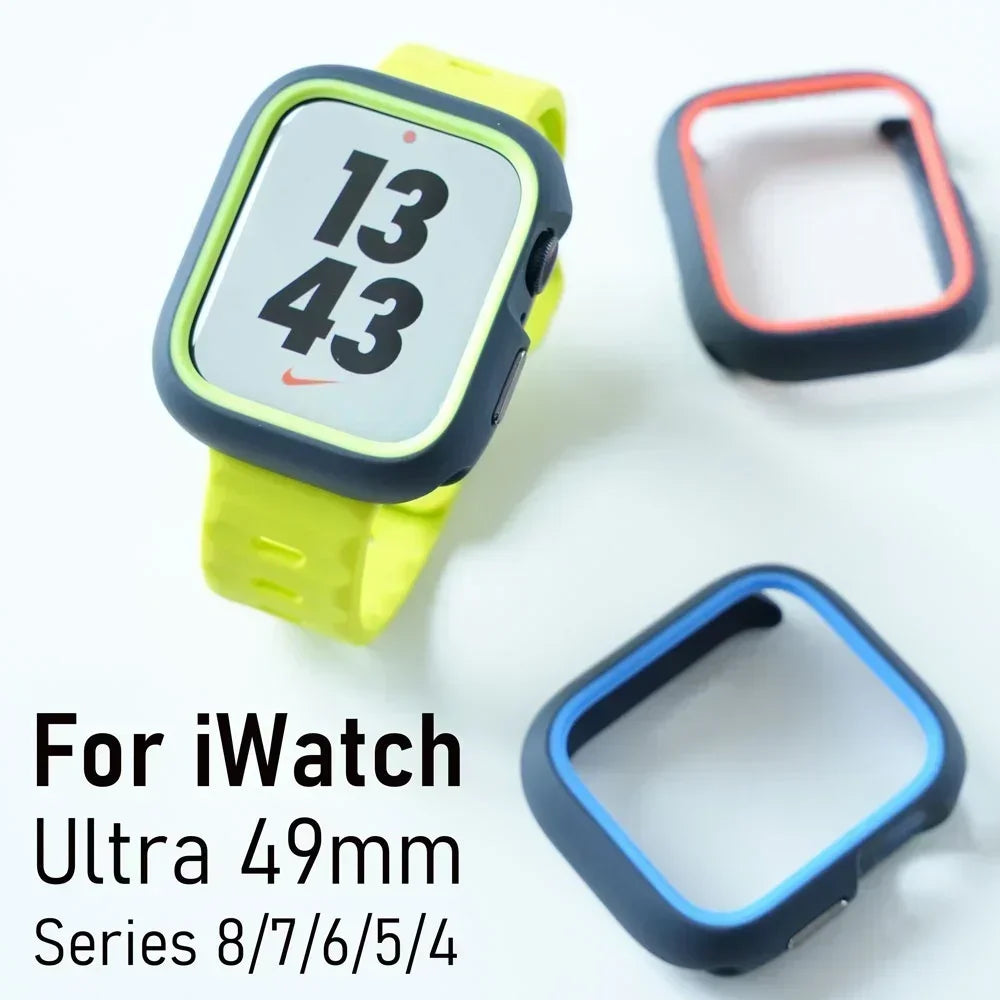 TPU Case+Silicone Strap For Apple Watch Band ultra 49mm 42mm 38mm Sport Band For Iwatch series9 8 7 6 SE 5 4 45mm 44mm 40mm 41mm
