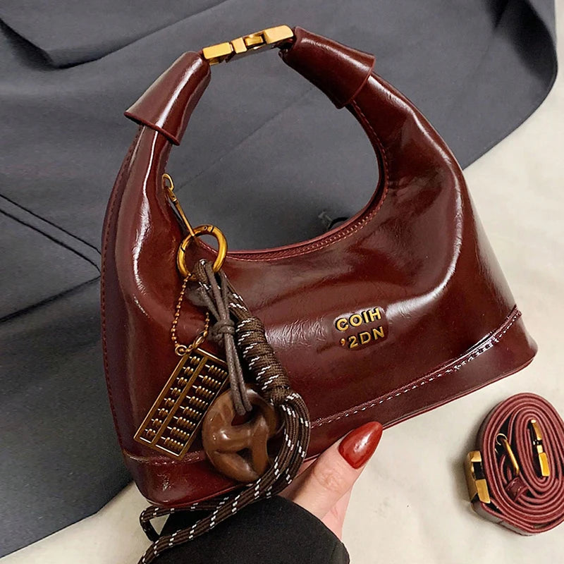 Vintage Classic Solid Color Handbag, Niche Design Fashionable Beautiful Crossbody Bag, Simple Exquisite Casual Bag