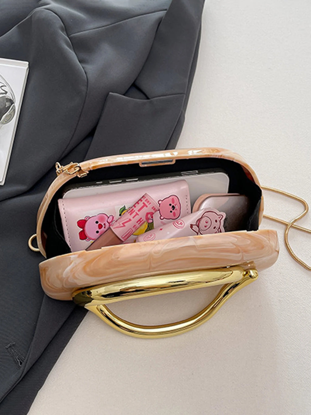 Women's Sealed Acrylic Clutch Fashion Dinner Wedding Party Handbag Elegant Luxury Crossbody Shoulder Bag