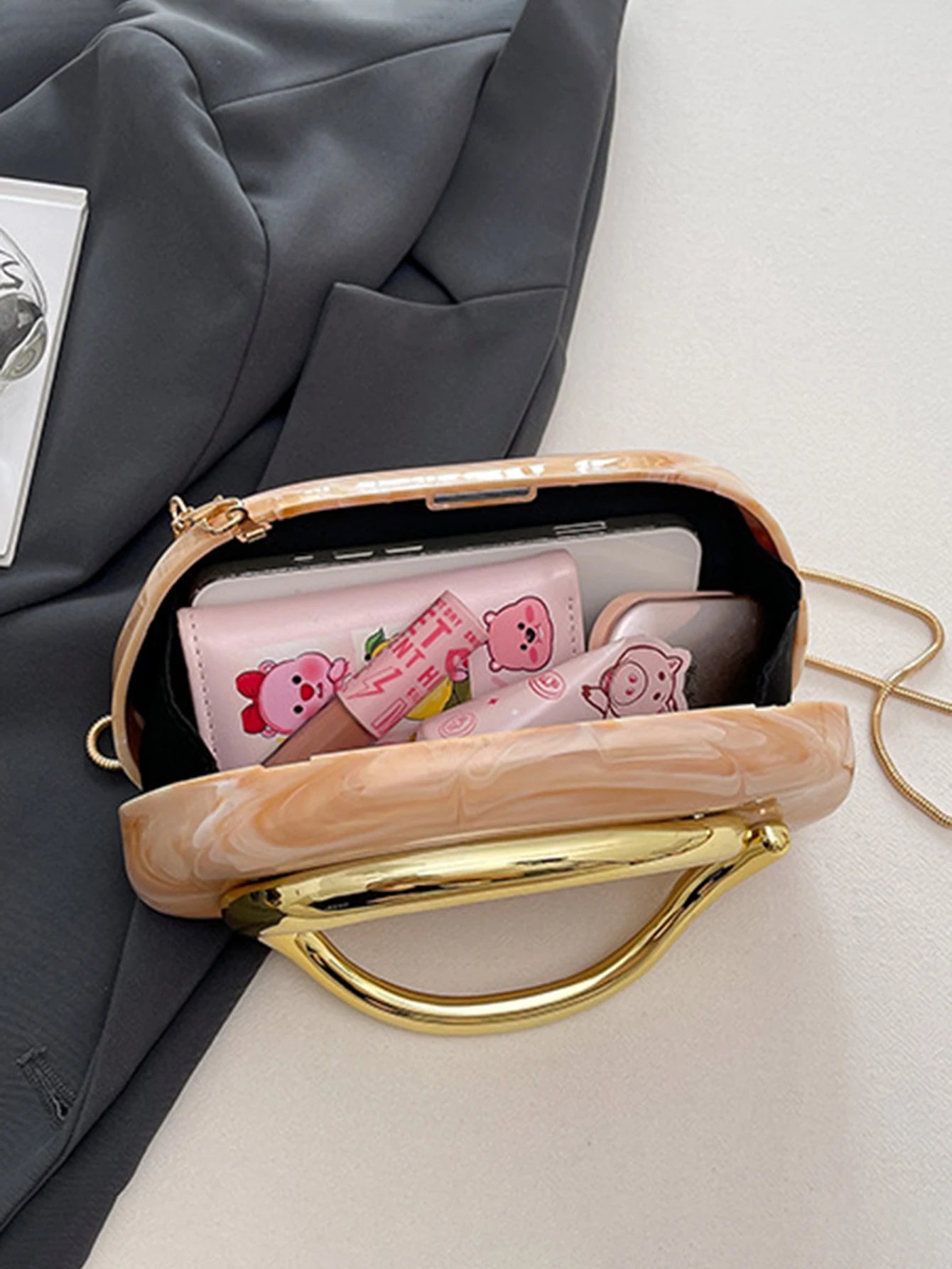 Women's Sealed Acrylic Clutch Fashion Dinner Wedding Party Handbag Elegant Luxury Crossbody Shoulder Bag