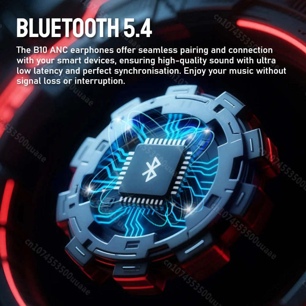Zombie Cat -45dB ANC Bluetooth Earphone Deep Bass Active Noise Reduction Headphones Sport Bluetooth 5.4 Earbuds with Necklace