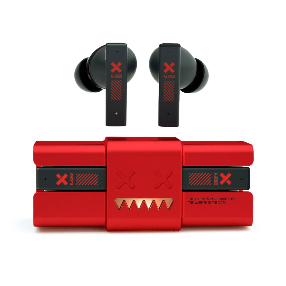 Zombie Cat -45dB ANC Bluetooth Earphone Deep Bass Active Noise Reduction Headphones Sport Bluetooth 5.4 Earbuds with Necklace