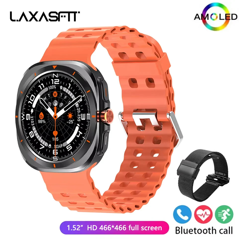LAXASFIT 2025 New Men's Smart Watch 1.52-inch HD Large Screen Bluetooth Talk Sports Fitness Smartwatch