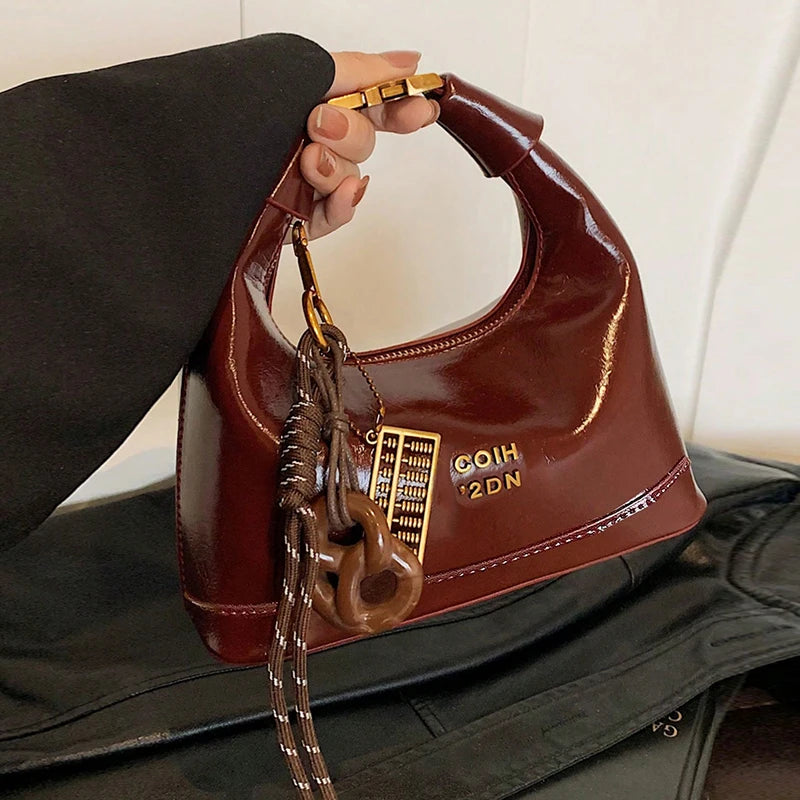 Vintage Classic Solid Color Handbag, Niche Design Fashionable Beautiful Crossbody Bag, Simple Exquisite Casual Bag