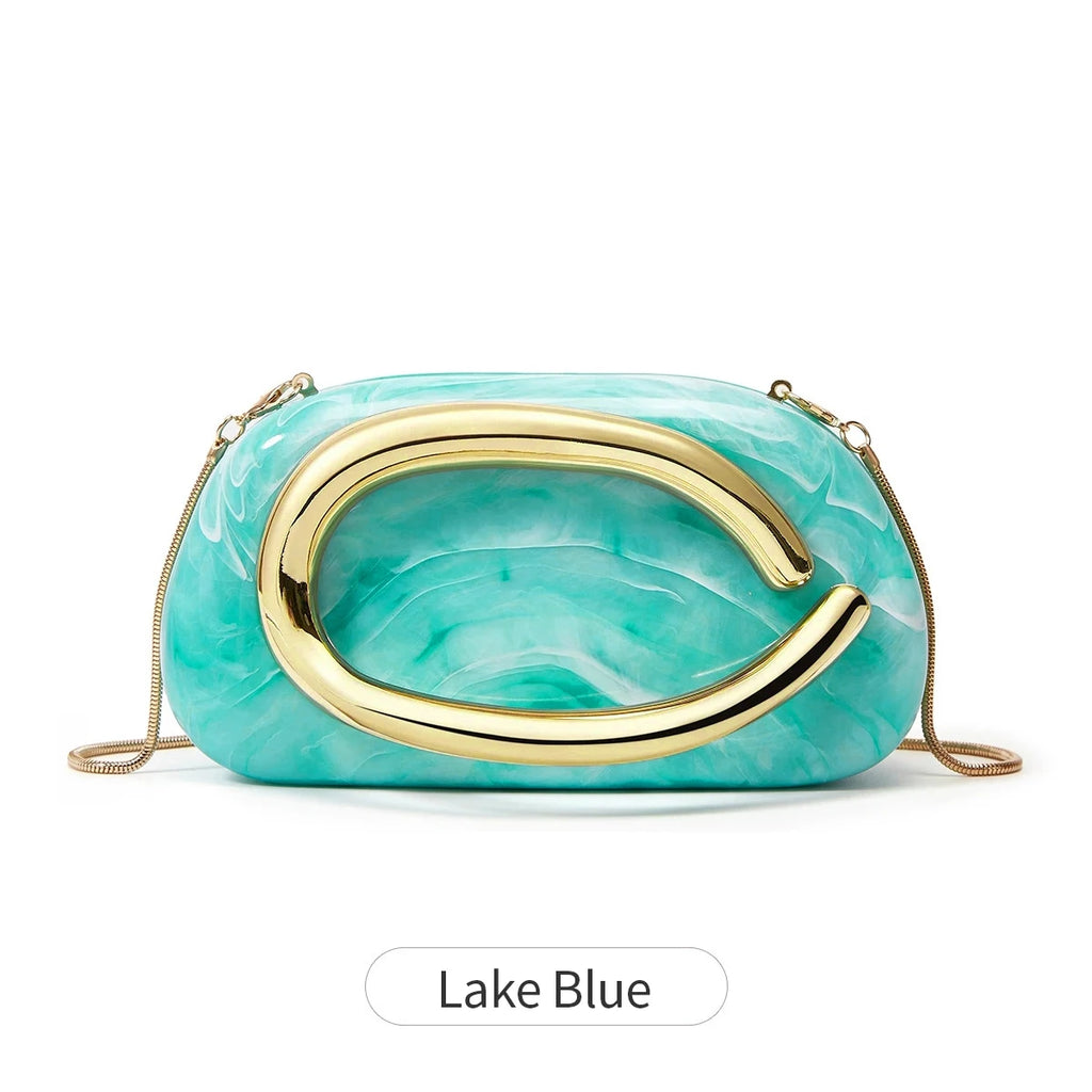 Women's Sealed Acrylic Clutch Fashion Dinner Wedding Party Handbag Elegant Luxury Crossbody Shoulder Bag