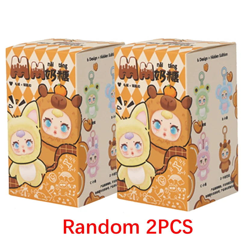 2025 Cute Milk Candy Keychain Mysterious Blind Box Car Key Decoration Backpack Pendant Plush Doll Small Gift Birthday Present
