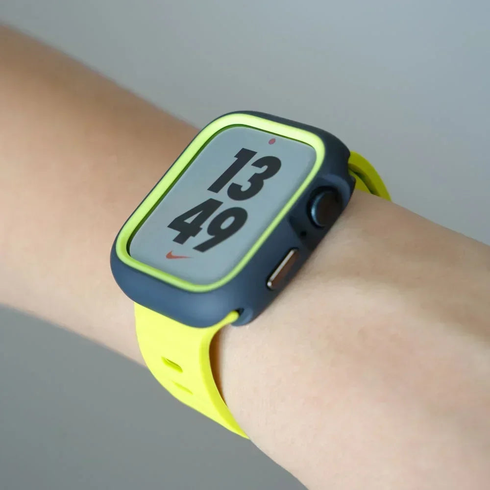 TPU Case+Silicone Strap For Apple Watch Band ultra 49mm 42mm 38mm Sport Band For Iwatch series9 8 7 6 SE 5 4 45mm 44mm 40mm 41mm