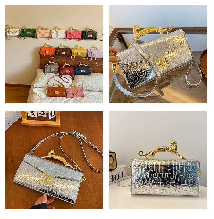 Female Shoulder Crossbody Bag Popular Handbags Fashion Lock Catch PU Purse Shoulder Bag