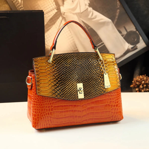 🐍NEW Genuine Leather Women's Bag 2023 Fashion Crossbody Elegant Mom Handbag Snake Pattern Shoulder Bag