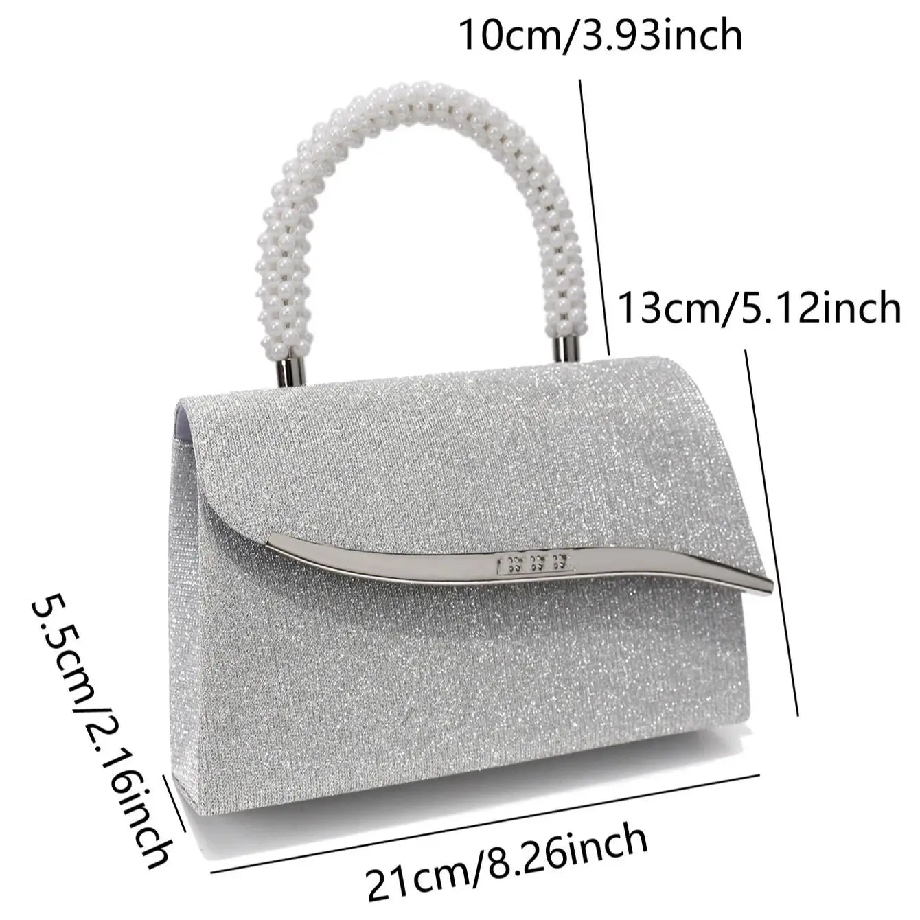 NEW Bucket Design Metal Pearl Glitter Women Evening Sequins Party Handbags Handle Wedding Banquet