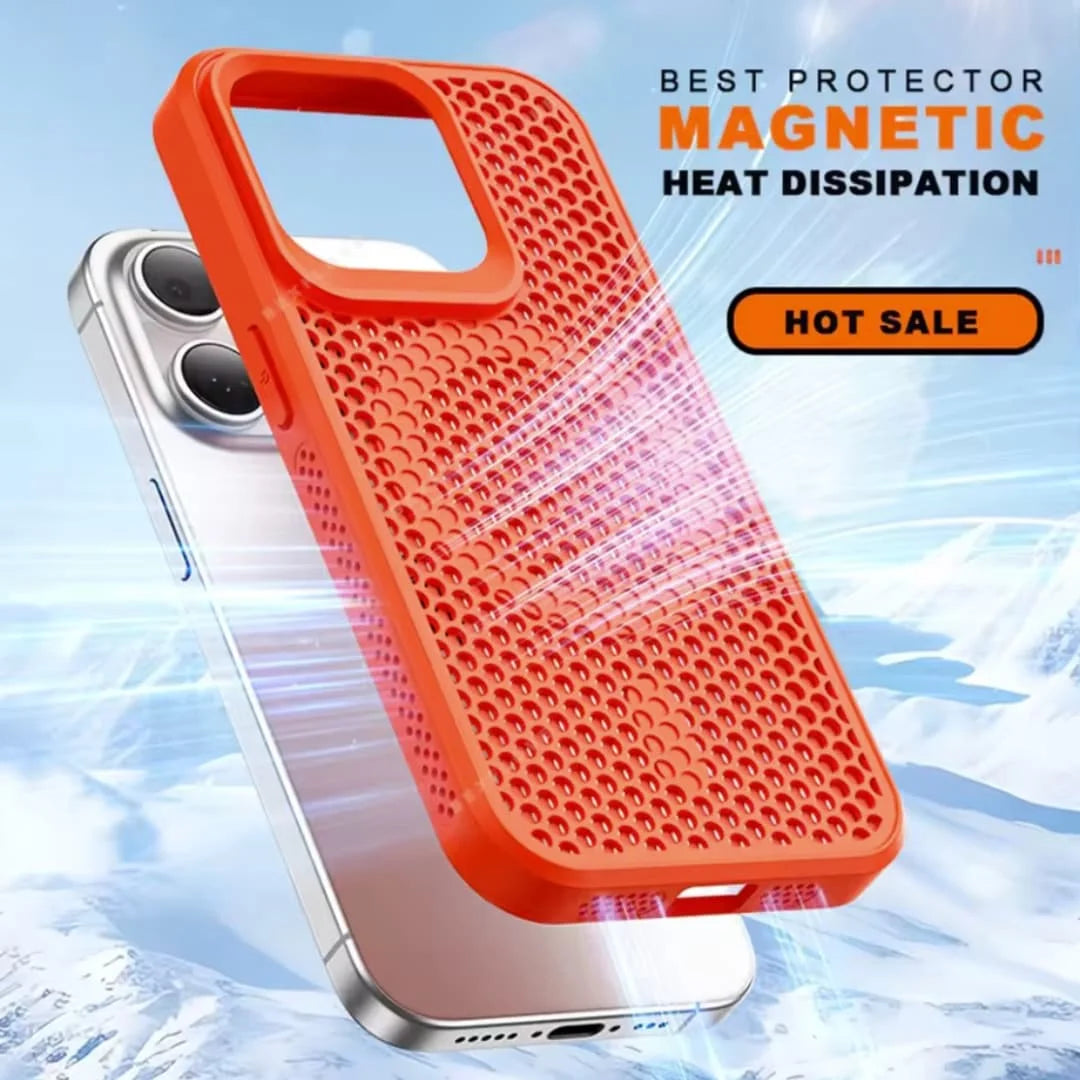Luxury Matte Heat Dissipation Magnetic Phone Case for iPhone 16 E 15 14 Plus 13 12 11 Pro Max For Magsafe Shockproof Back Cover