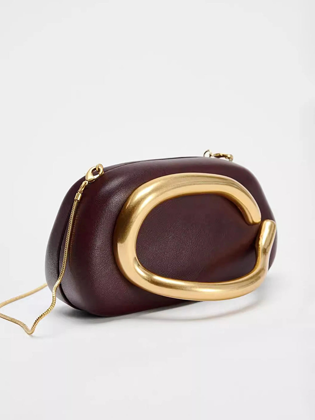 Gold Metal Closure Clutch Fashion Design Women's Wedding Party Crossbody Handbag Classic All-match