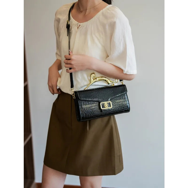 Female Shoulder Crossbody Bag Popular Handbags Fashion Lock Catch PU Purse Shoulder Bag