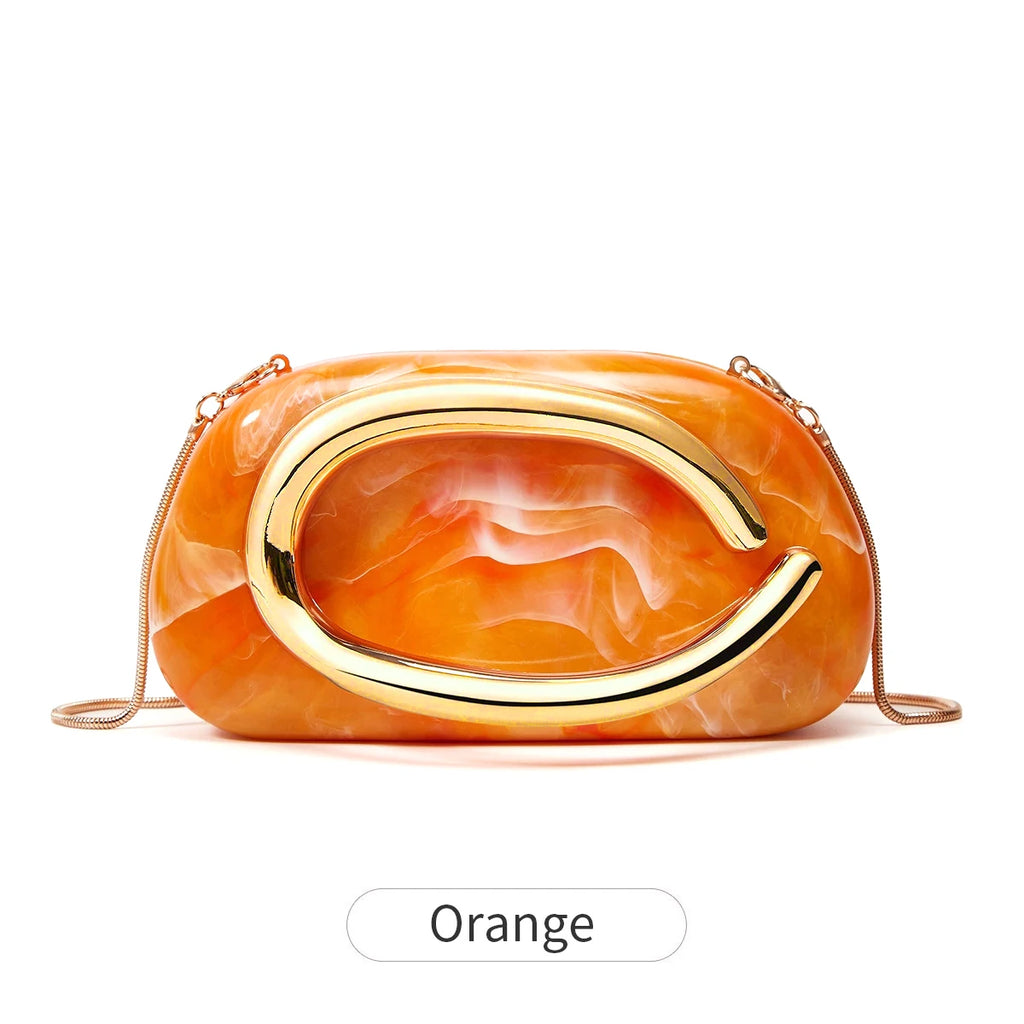 Women's Sealed Acrylic Clutch Fashion Dinner Wedding Party Handbag Elegant Luxury Crossbody Shoulder Bag