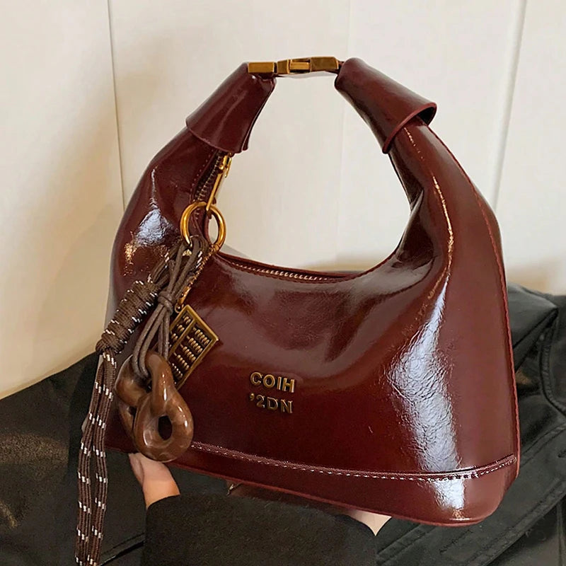 Vintage Classic Solid Color Handbag, Niche Design Fashionable Beautiful Crossbody Bag, Simple Exquisite Casual Bag