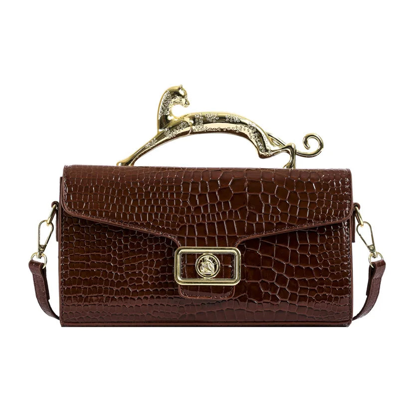 Female Shoulder Crossbody Bag Popular Handbags Fashion Lock Catch PU Purse Shoulder Bag