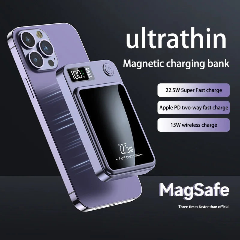 Magnetic Wireless PowerBank 30000mAh 22.5W Fast Charging External Battery for Xiaomi Samsung iPhone PD 20W for Magsafe Powerbank